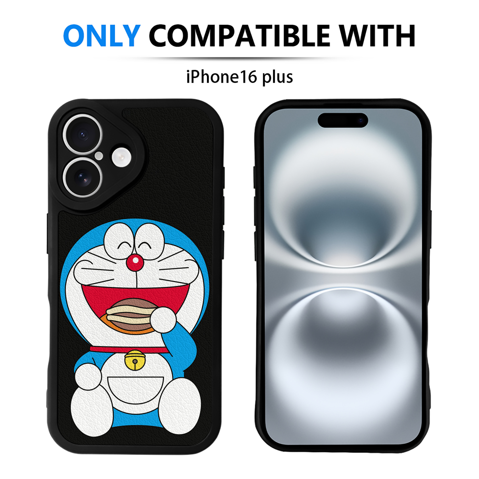 （画像用） ドラえもん Doraemon 【iPhone 16シリーズ対応】シリコンスマホケース（レザー調） 材質：シリコン